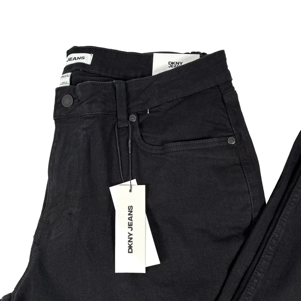 New Mens DKNY Jeans Bedford Slim Black Denim Size 36x32 NWT $79